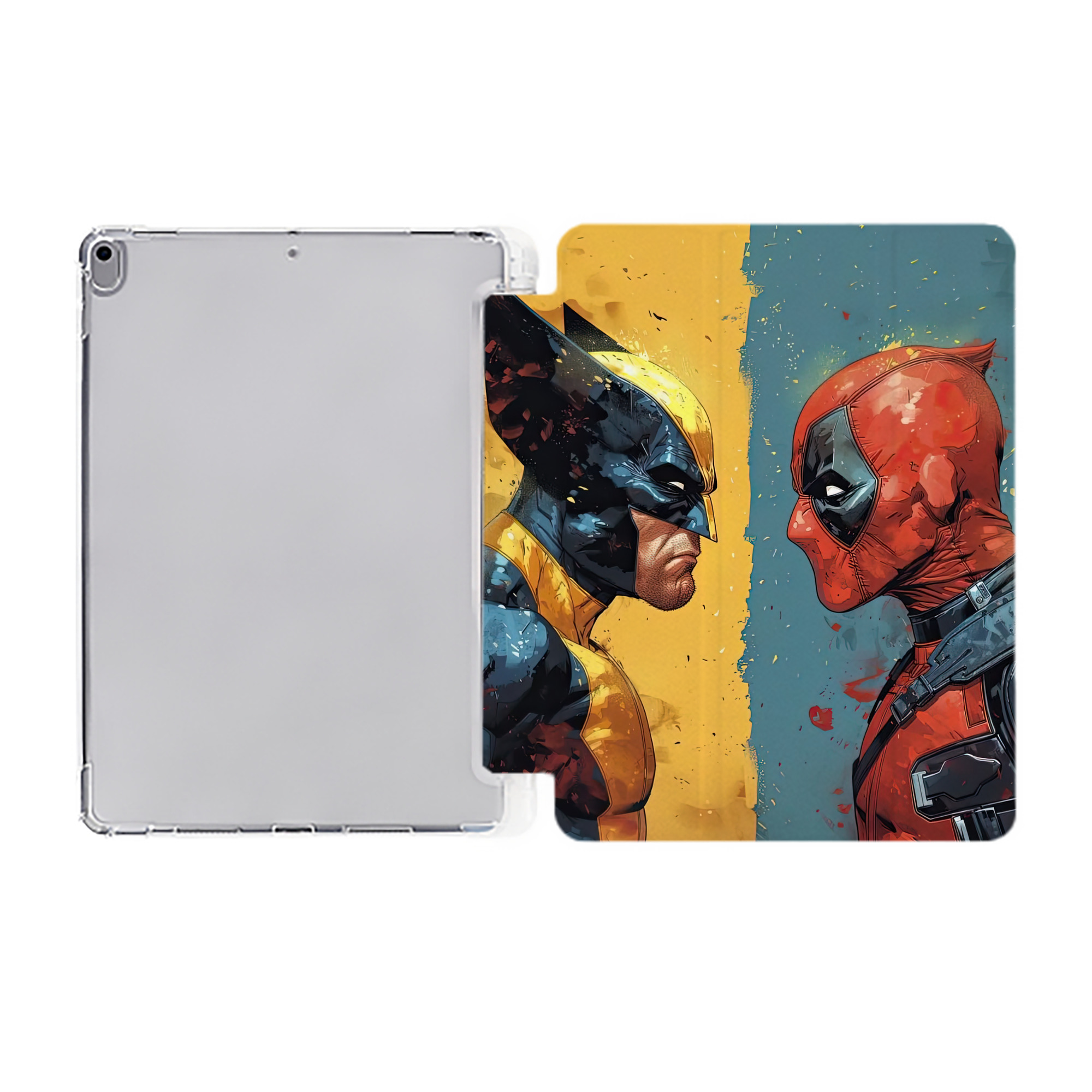 （画像用） Deadpool デッドプール IPad ケース ペン収納付き 三つ折りスタンド PUレザー×シリコン 対応機種9.5/10.5/10.9インチ